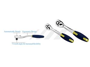 RATCHET HEAD WITH BENT HANDLE, 72 TEETH(1/2